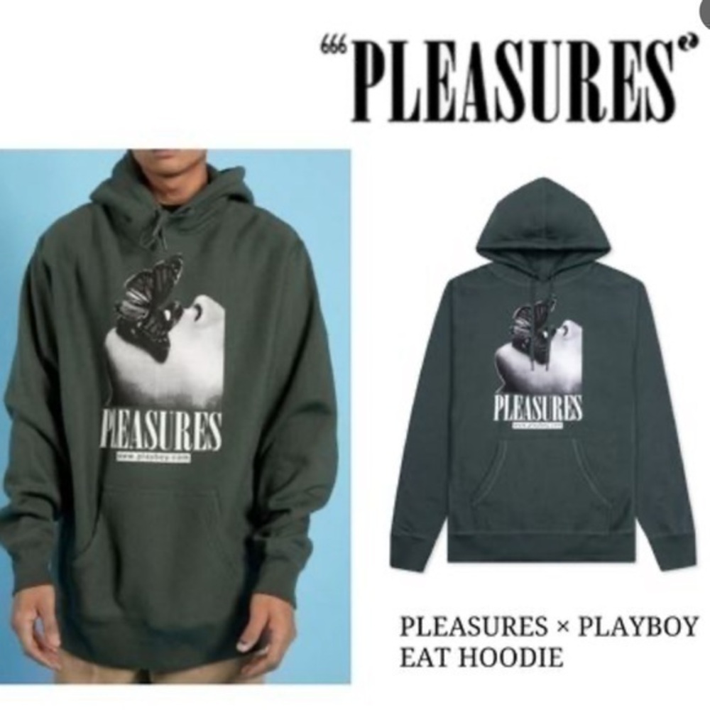 PLAYBOY PLEASURES Eat Green Hoodie Sweatshirt
